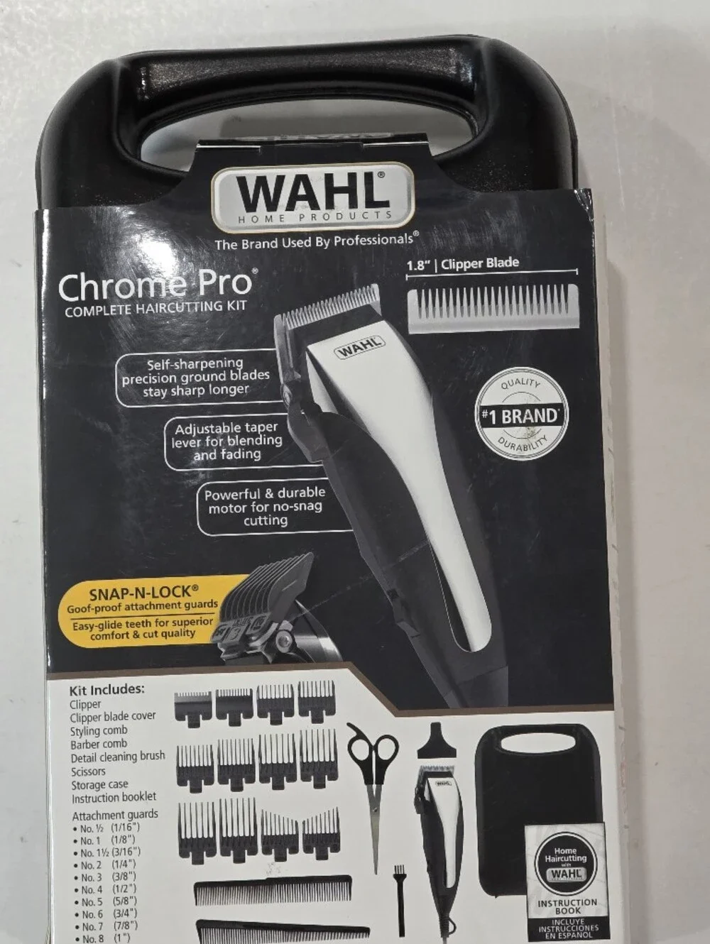 Wahl Chrome Pro Complete Haircutting Kit Corded Clipper 23 Pc Model 79524-3001